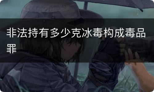 非法持有多少克冰毒构成毒品罪