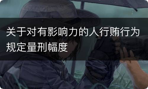 关于对有影响力的人行贿行为规定量刑幅度