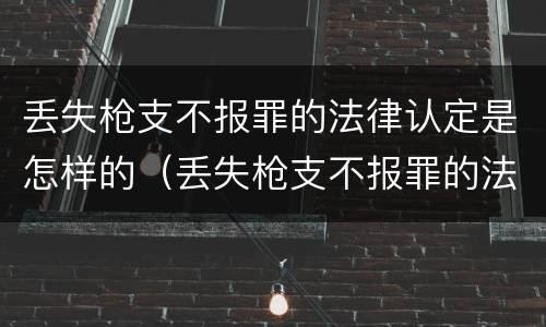 丢失枪支不报罪的法律认定是怎样的（丢失枪支不报罪的法律认定是怎样的标准）