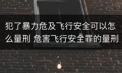 犯了暴力危及飞行安全可以怎么量刑 危害飞行安全罪的量刑标准