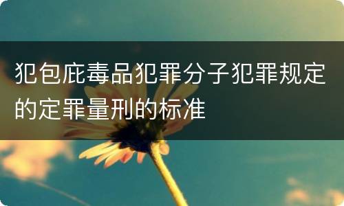 犯包庇毒品犯罪分子犯罪规定的定罪量刑的标准