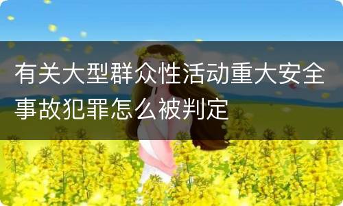 有关大型群众性活动重大安全事故犯罪怎么被判定
