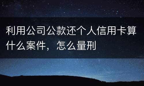 利用公司公款还个人信用卡算什么案件，怎么量刑