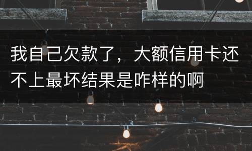 我自己欠款了，大额信用卡还不上最坏结果是咋样的啊