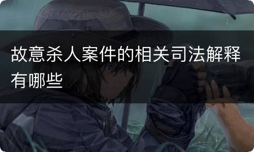 故意杀人案件的相关司法解释有哪些