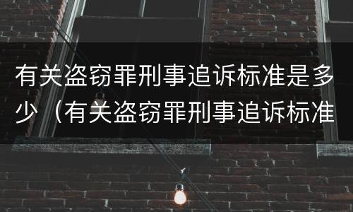有关盗窃罪刑事追诉标准是多少（有关盗窃罪刑事追诉标准是多少条）