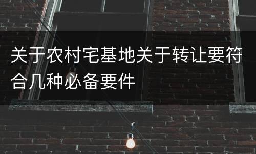 关于农村宅基地关于转让要符合几种必备要件