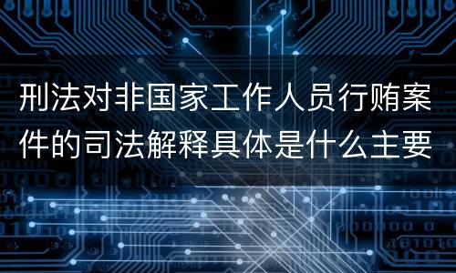 刑法对非国家工作人员行贿案件的司法解释具体是什么主要内容