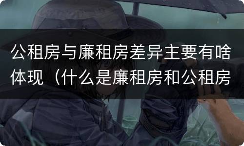 公租房与廉租房差异主要有啥体现（什么是廉租房和公租房两个有什么特点）