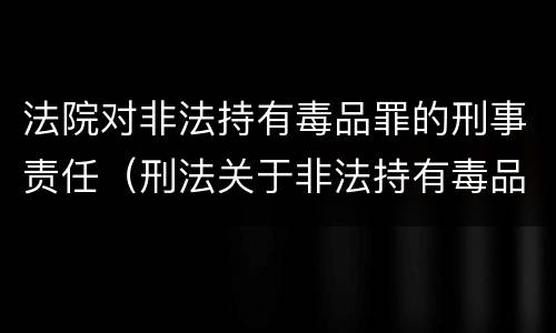 法院对非法持有毒品罪的刑事责任（刑法关于非法持有毒品罪的规定）
