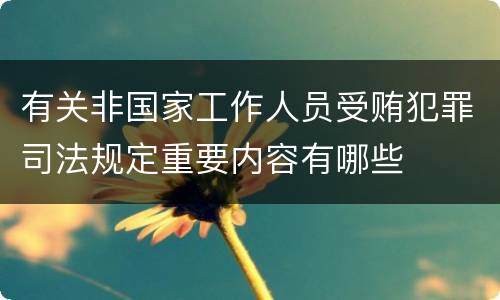 有关非国家工作人员受贿犯罪司法规定重要内容有哪些