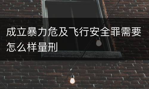 成立暴力危及飞行安全罪需要怎么样量刑