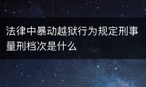 法律中暴动越狱行为规定刑事量刑档次是什么