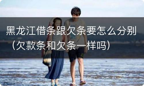 黑龙江借条跟欠条要怎么分别（欠款条和欠条一样吗）