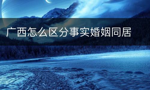 广西怎么区分事实婚姻同居