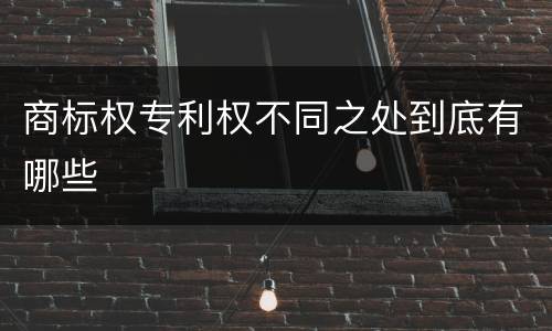 商标权专利权不同之处到底有哪些