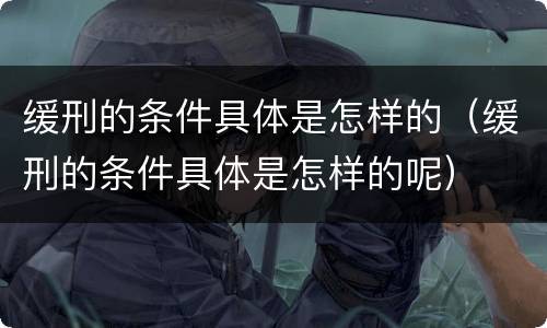 缓刑的条件具体是怎样的（缓刑的条件具体是怎样的呢）
