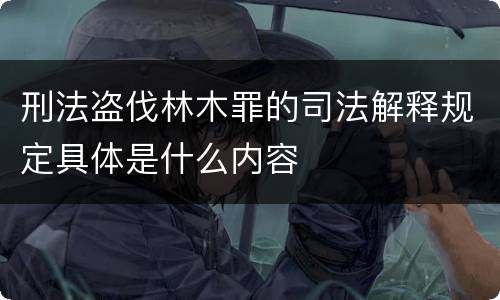 刑法盗伐林木罪的司法解释规定具体是什么内容