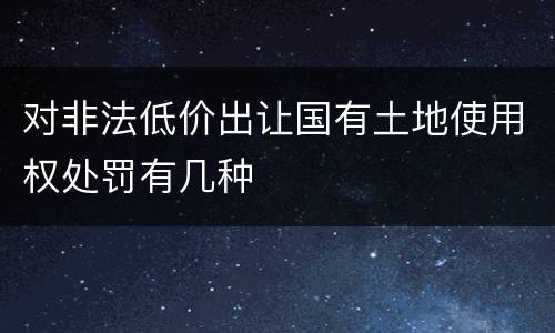 对非法低价出让国有土地使用权处罚有几种