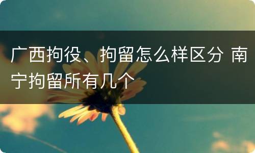 广西拘役、拘留怎么样区分 南宁拘留所有几个