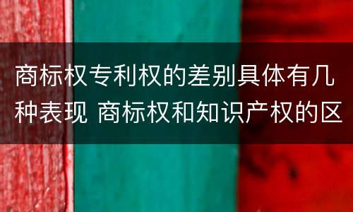 商标权专利权的差别具体有几种表现 商标权和知识产权的区别
