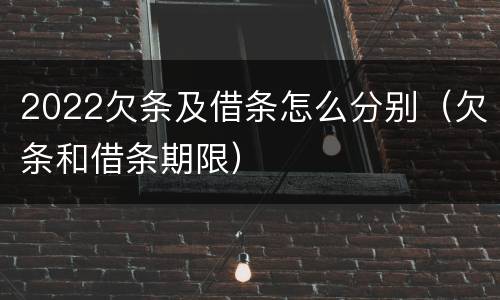 2022欠条及借条怎么分别（欠条和借条期限）