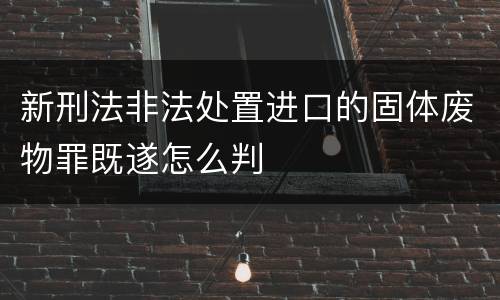 新刑法非法处置进口的固体废物罪既遂怎么判