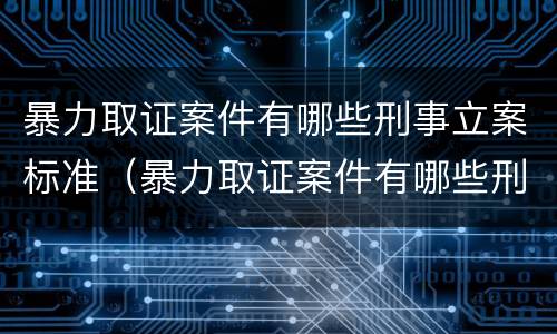 暴力取证案件有哪些刑事立案标准（暴力取证案件有哪些刑事立案标准规定）