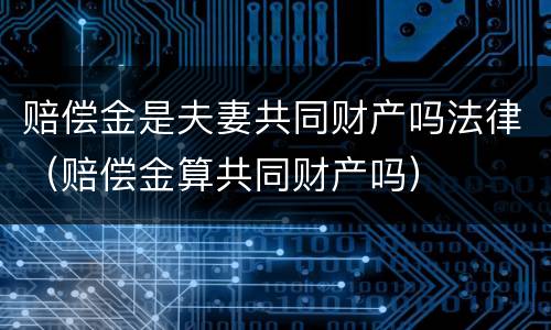 赔偿金是夫妻共同财产吗法律（赔偿金算共同财产吗）