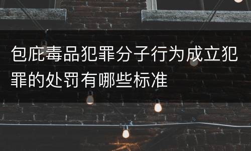 包庇毒品犯罪分子行为成立犯罪的处罚有哪些标准