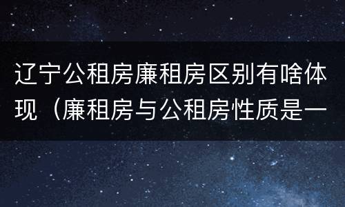 辽宁公租房廉租房区别有啥体现（廉租房与公租房性质是一样的吗）