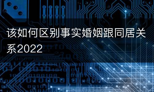 该如何区别事实婚姻跟同居关系2022