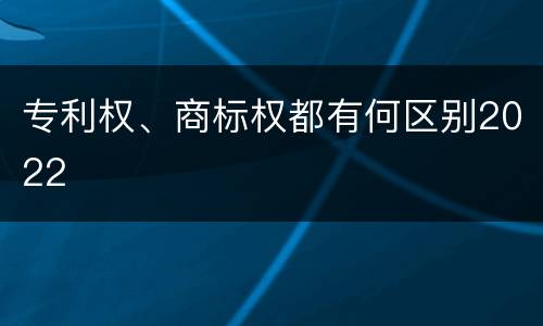 专利权、商标权都有何区别2022