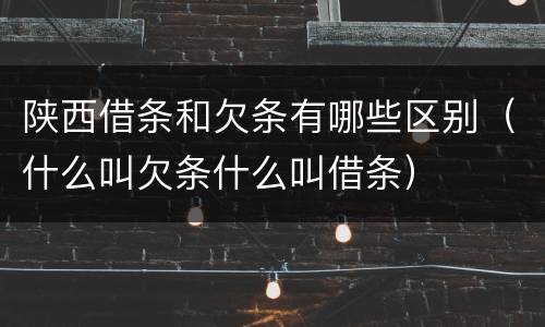 陕西借条和欠条有哪些区别（什么叫欠条什么叫借条）