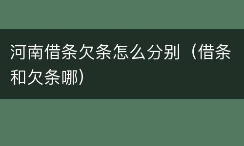 河南借条欠条怎么分别（借条和欠条哪）