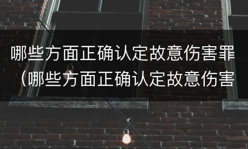 哪些方面正确认定故意伤害罪（哪些方面正确认定故意伤害罪行为）
