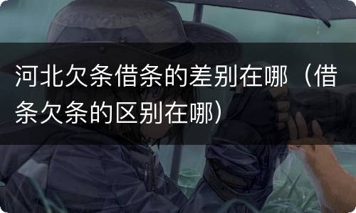 河北欠条借条的差别在哪（借条欠条的区别在哪）