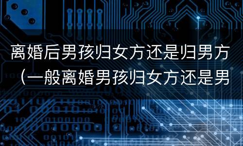 离婚后男孩归女方还是归男方（一般离婚男孩归女方还是男方）
