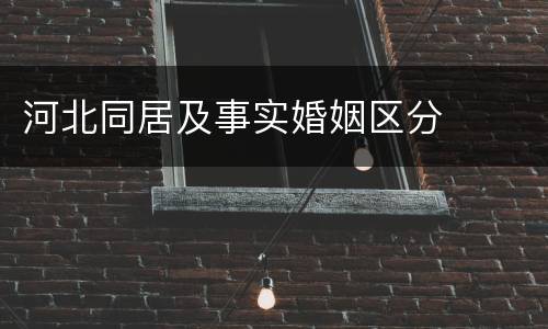 河北同居及事实婚姻区分