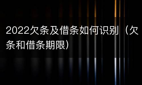 2022欠条及借条如何识别（欠条和借条期限）