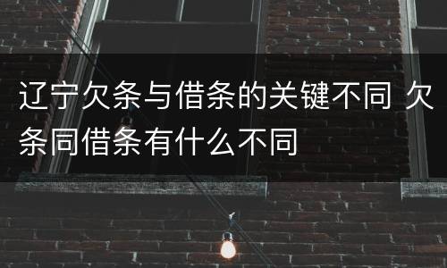 辽宁欠条与借条的关键不同 欠条同借条有什么不同