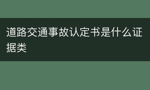 道路交通事故认定书是什么证据类