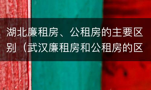 湖北廉租房、公租房的主要区别（武汉廉租房和公租房的区别）