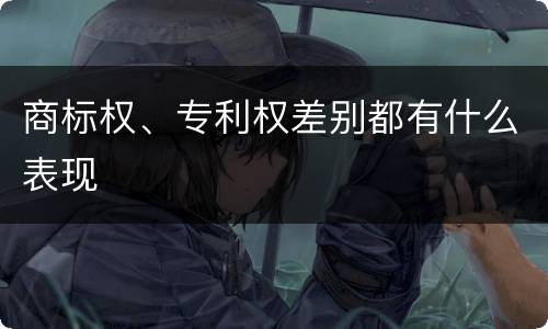 商标权、专利权差别都有什么表现