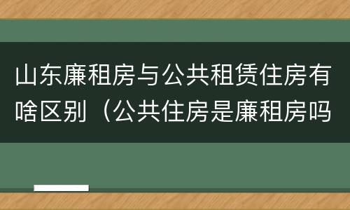 山东廉租房与公共租赁住房有啥区别（公共住房是廉租房吗）