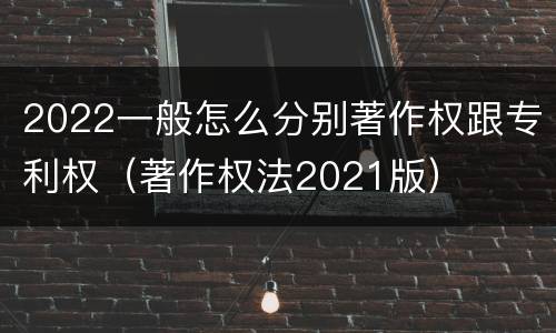 2022一般怎么分别著作权跟专利权（著作权法2021版）