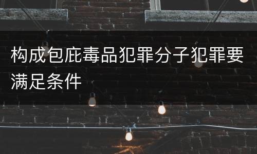 构成包庇毒品犯罪分子犯罪要满足条件