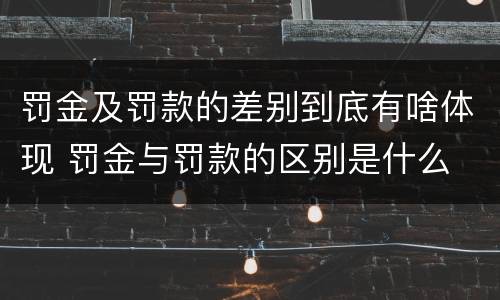 罚金及罚款的差别到底有啥体现 罚金与罚款的区别是什么