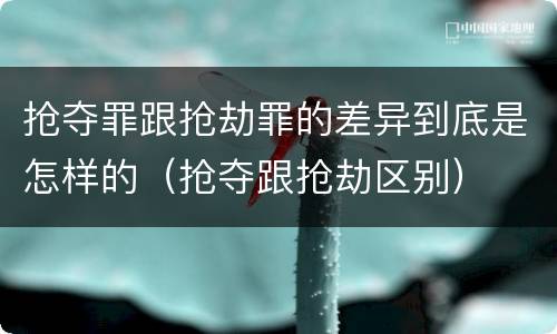 抢夺罪跟抢劫罪的差异到底是怎样的（抢夺跟抢劫区别）