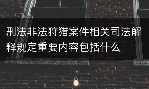 刑法非法狩猎案件相关司法解释规定重要内容包括什么